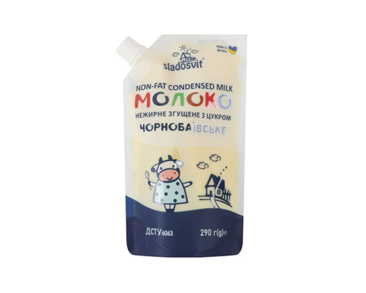 Молоко згущене нежирне з цукром Чорнобаївське, 290 г Sladosvit™