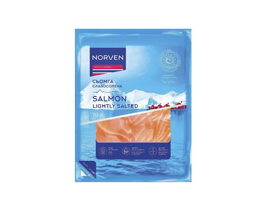 Сьомга слабосолена нарізка, 70 г Norven™