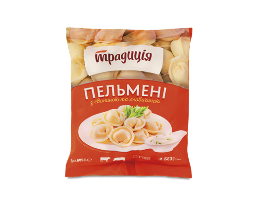 Пельмені з яловичиною та свининою, 800 г Традиція™