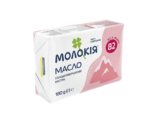 Масло солодковершкове екстра 82%, 180 г Молокія™