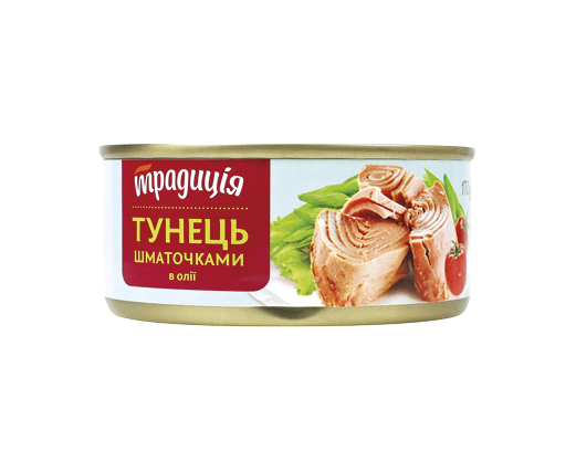 Тунець шматочками в олії, 170 г Традиція™